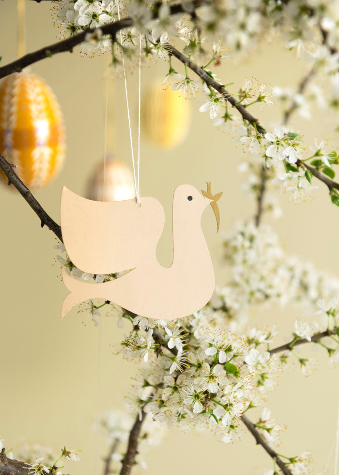 Paper Ornaments Doves H6cm Desert