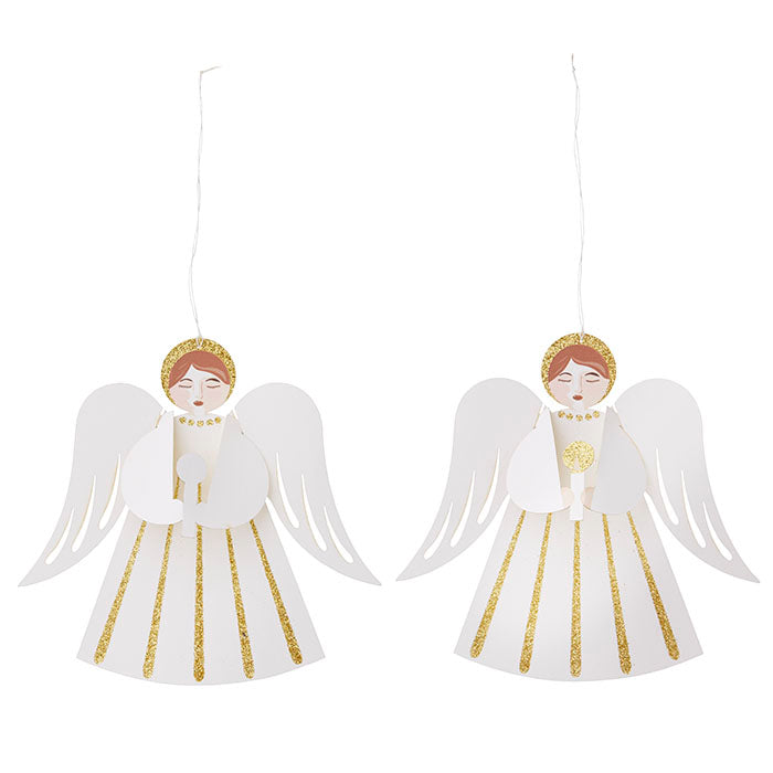 Paper Ornaments Angels H13,5cm Off White S/2Pcs