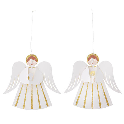 Paper Ornaments Angels H13,5cm Off White S/2Pcs