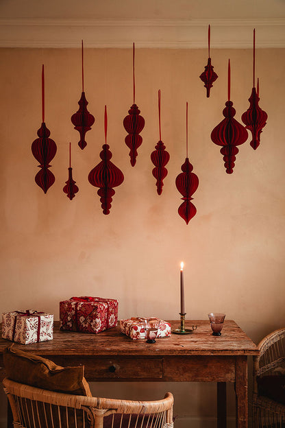 Honeycomb Ornament H20cm Flare Ruby