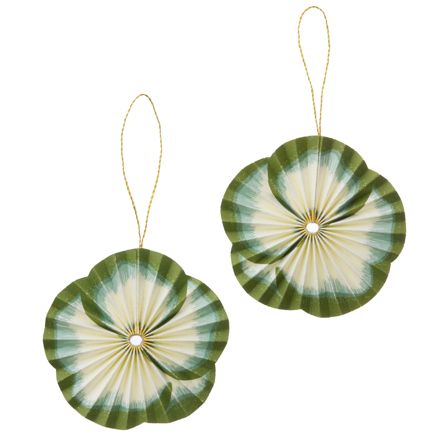 Paper Rosette Flower Ø11cm Green S/2pcs