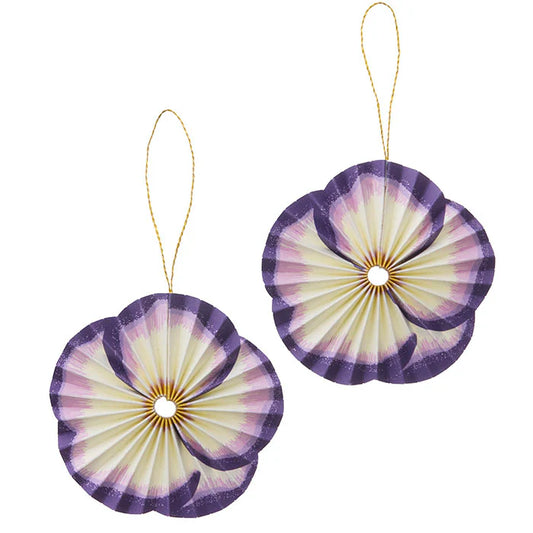 Paper Rosette Flower Ø11cm Purple S/2pcs