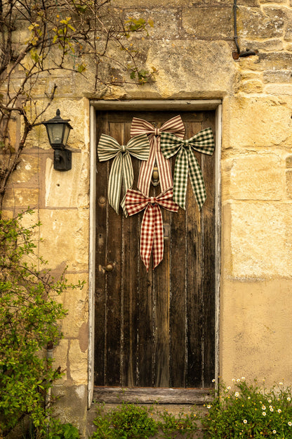 Large Gingham Bow - Winter Berry