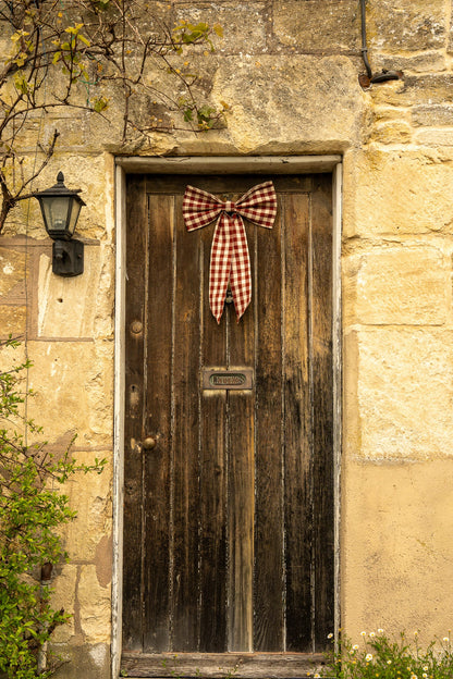 Large Gingham Bow - Winter Berry