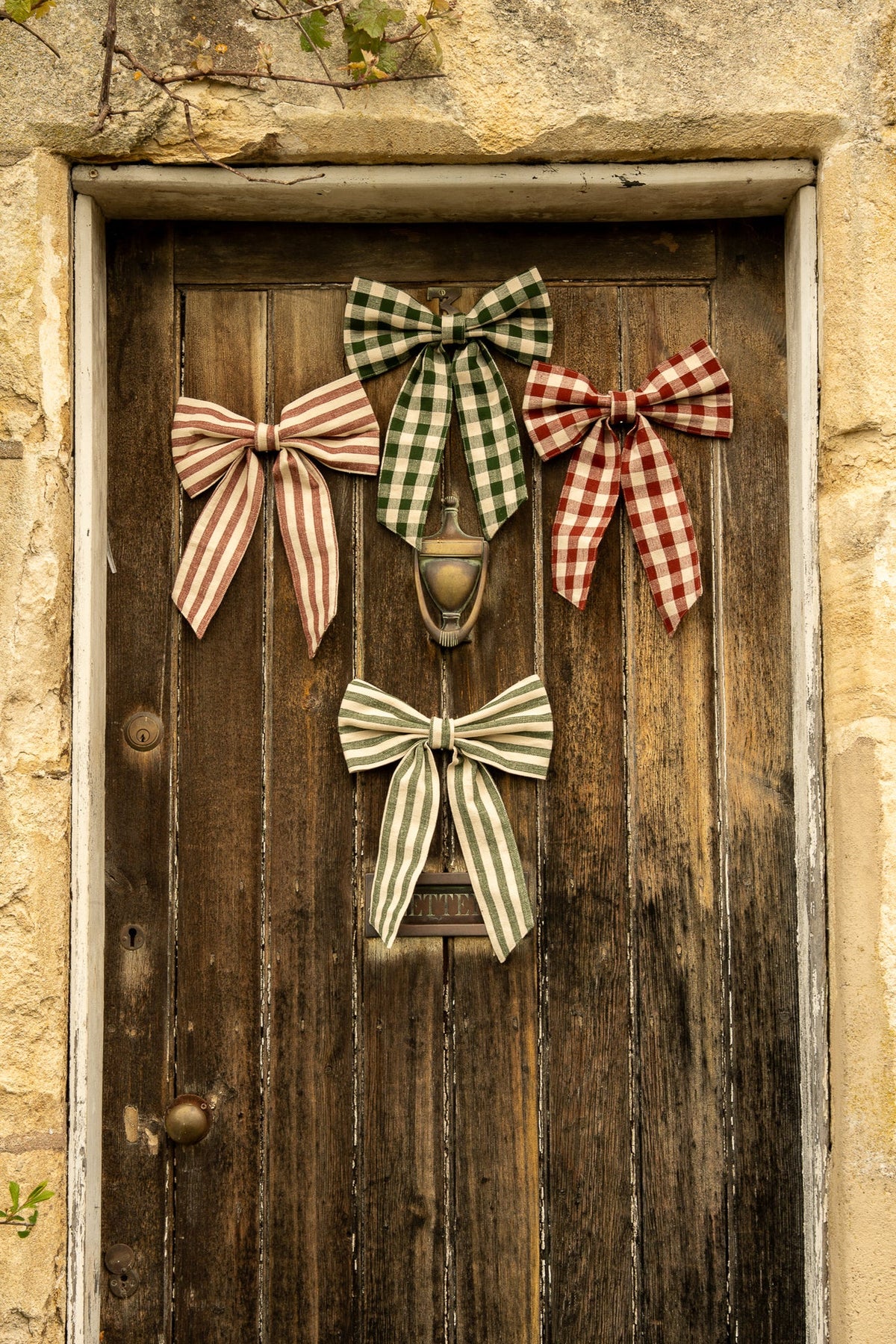 Small Gingham Bow - Pine Green