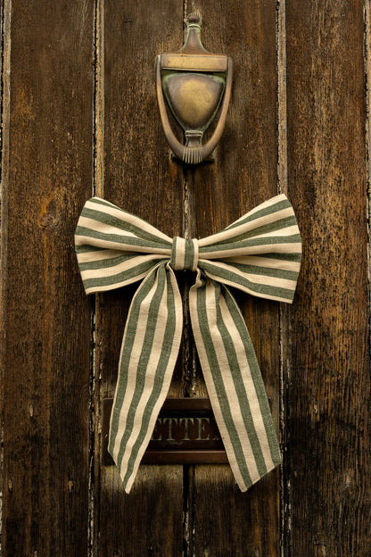 Small Stripe Bow / Pine Green