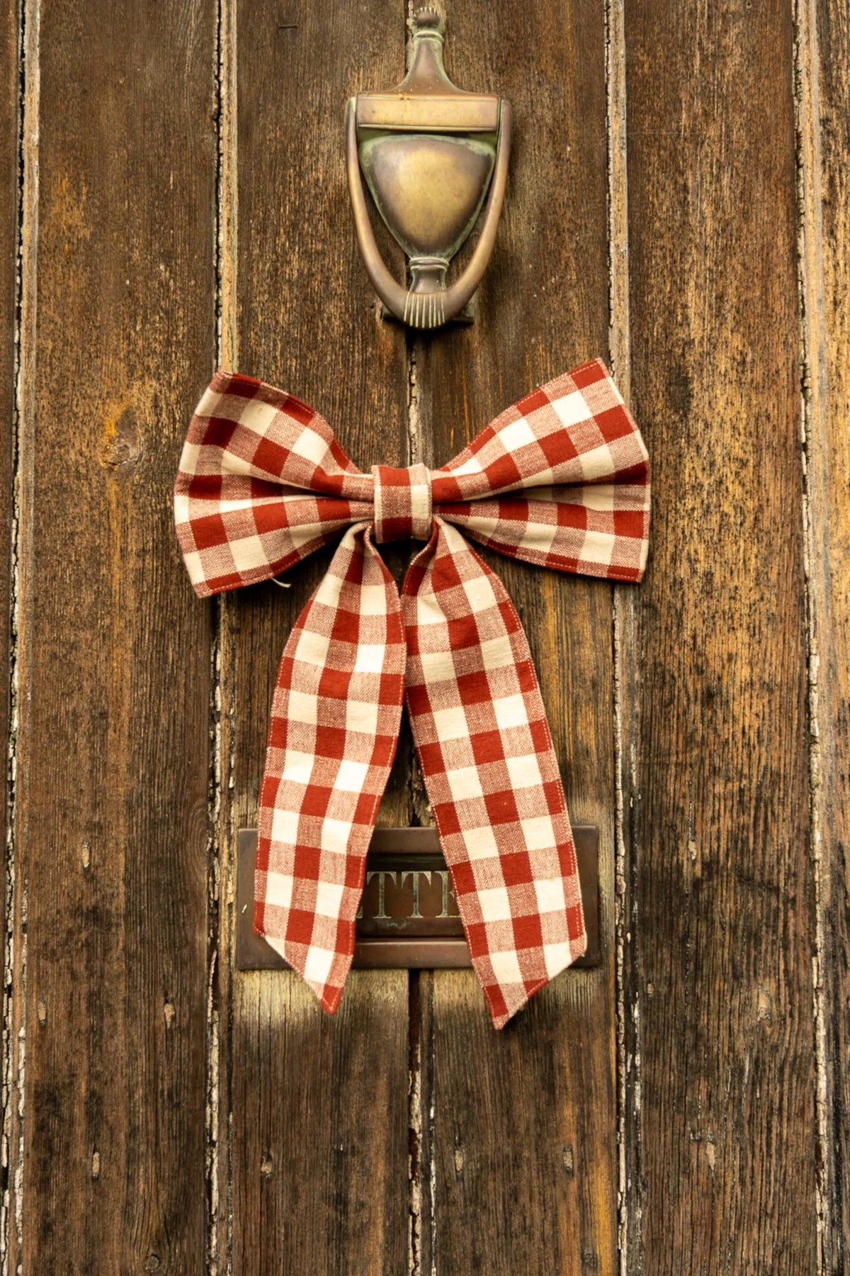 Small Gingham Bow - Winter Berry
