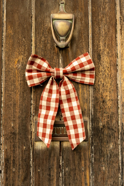 Small Gingham Bow - Winter Berry