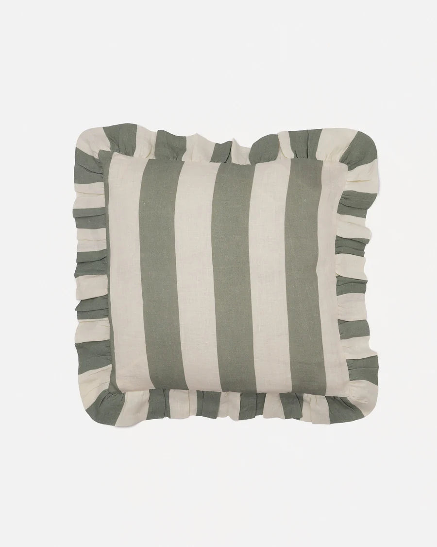 Amuse La Bouche Ruffle Cushion - Sea Green