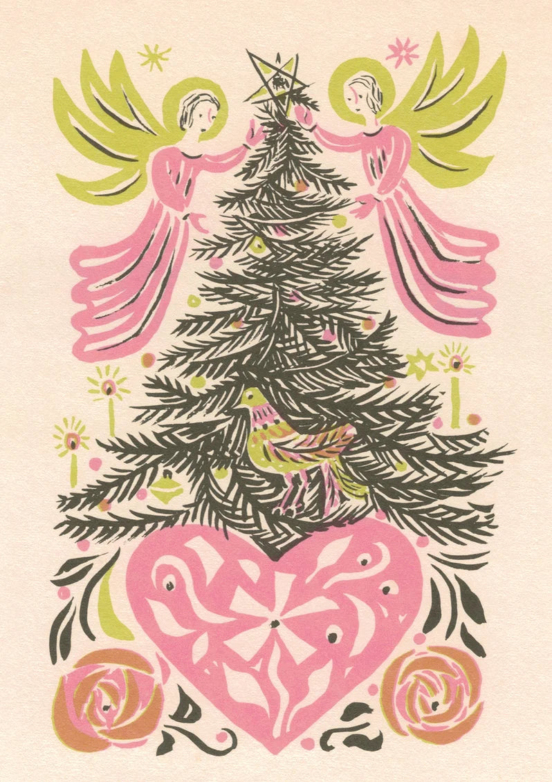 Royal Academy - Christmas Wallet / Ilonka Karasz, Angels and Tree / PK 10