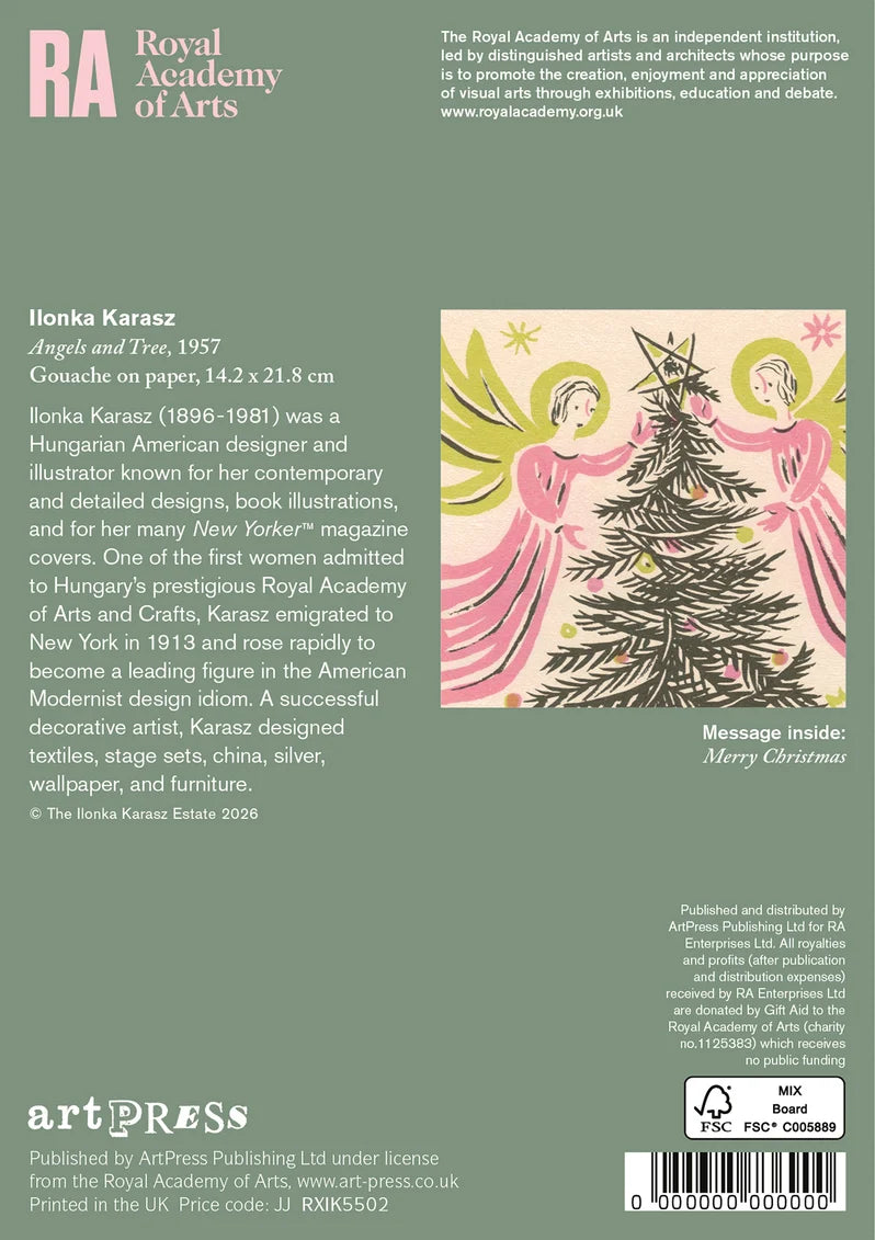 Royal Academy - Christmas Wallet / Ilonka Karasz, Angels and Tree / PK 10