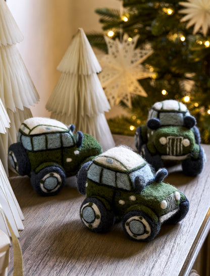 Southwold Christmas Country Car / Felt / Moss