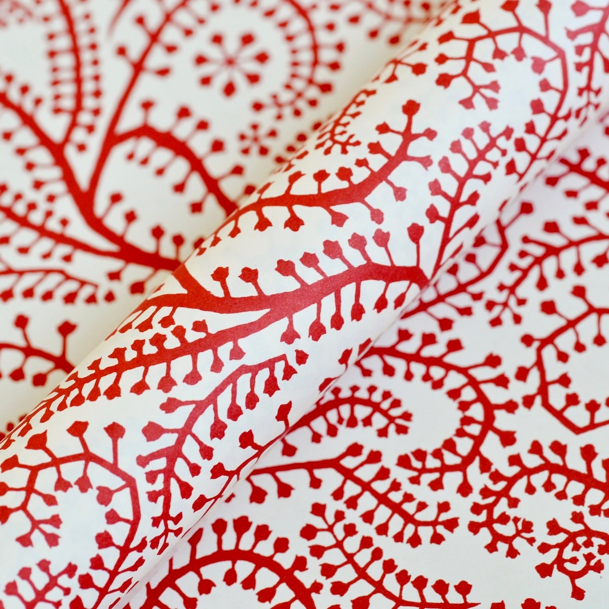 Cambridge Imprint Patterned Paper Seaweed Paisley Crimson
