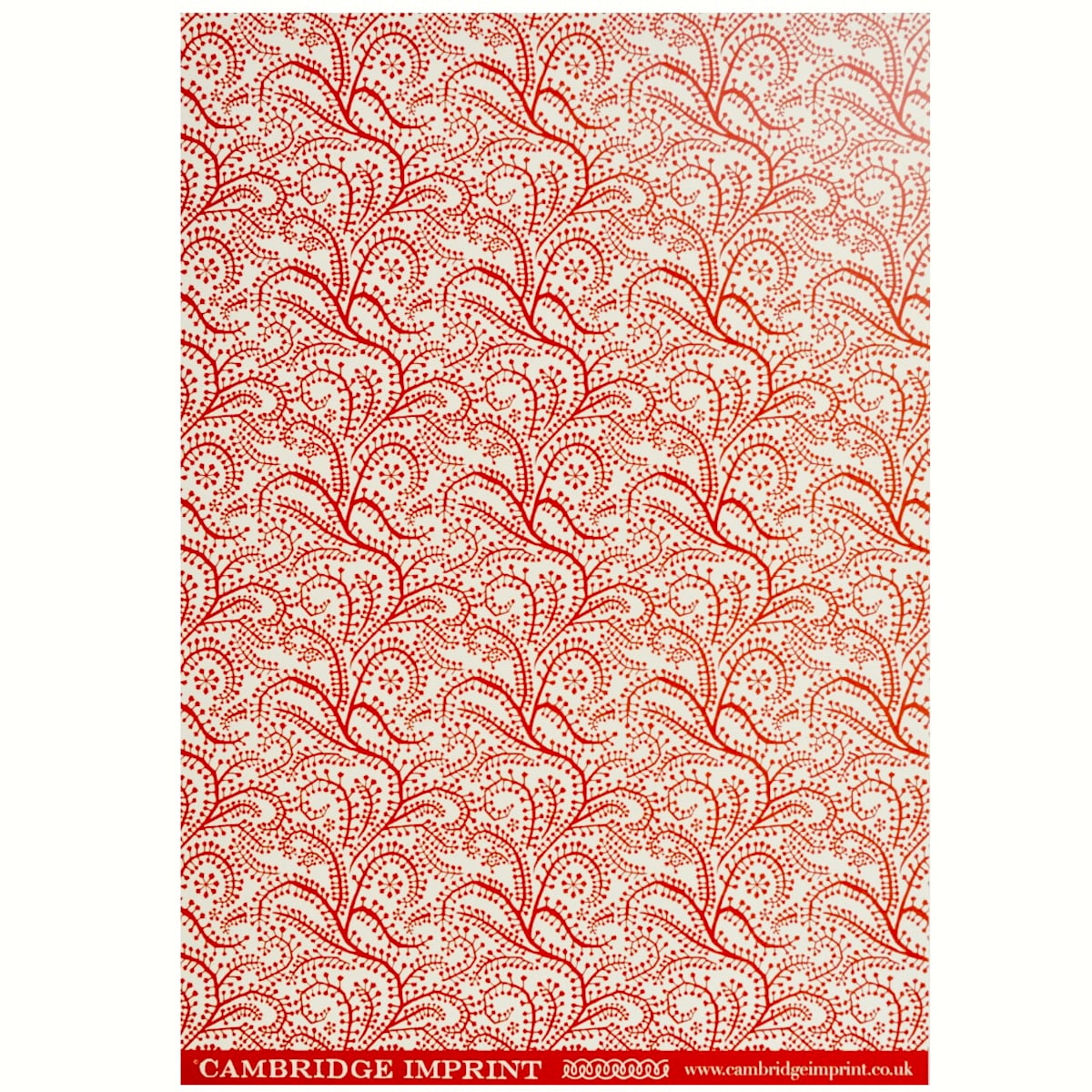 Cambridge Imprint Patterned Paper Seaweed Paisley Crimson