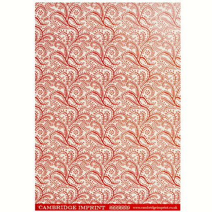 Cambridge Imprint Patterned Paper Seaweed Paisley Crimson