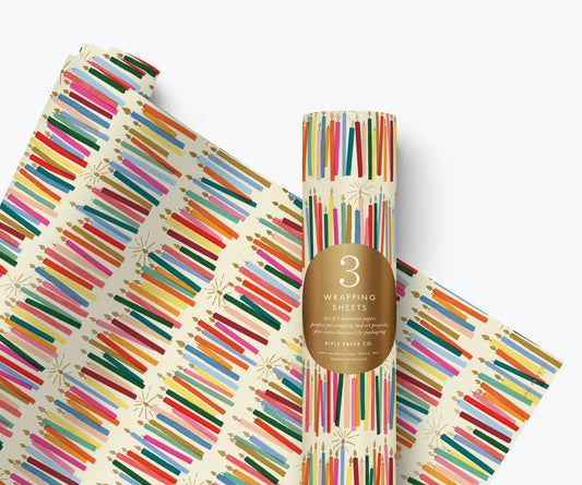 Rifle Paper Candles 3 Roll Wrap