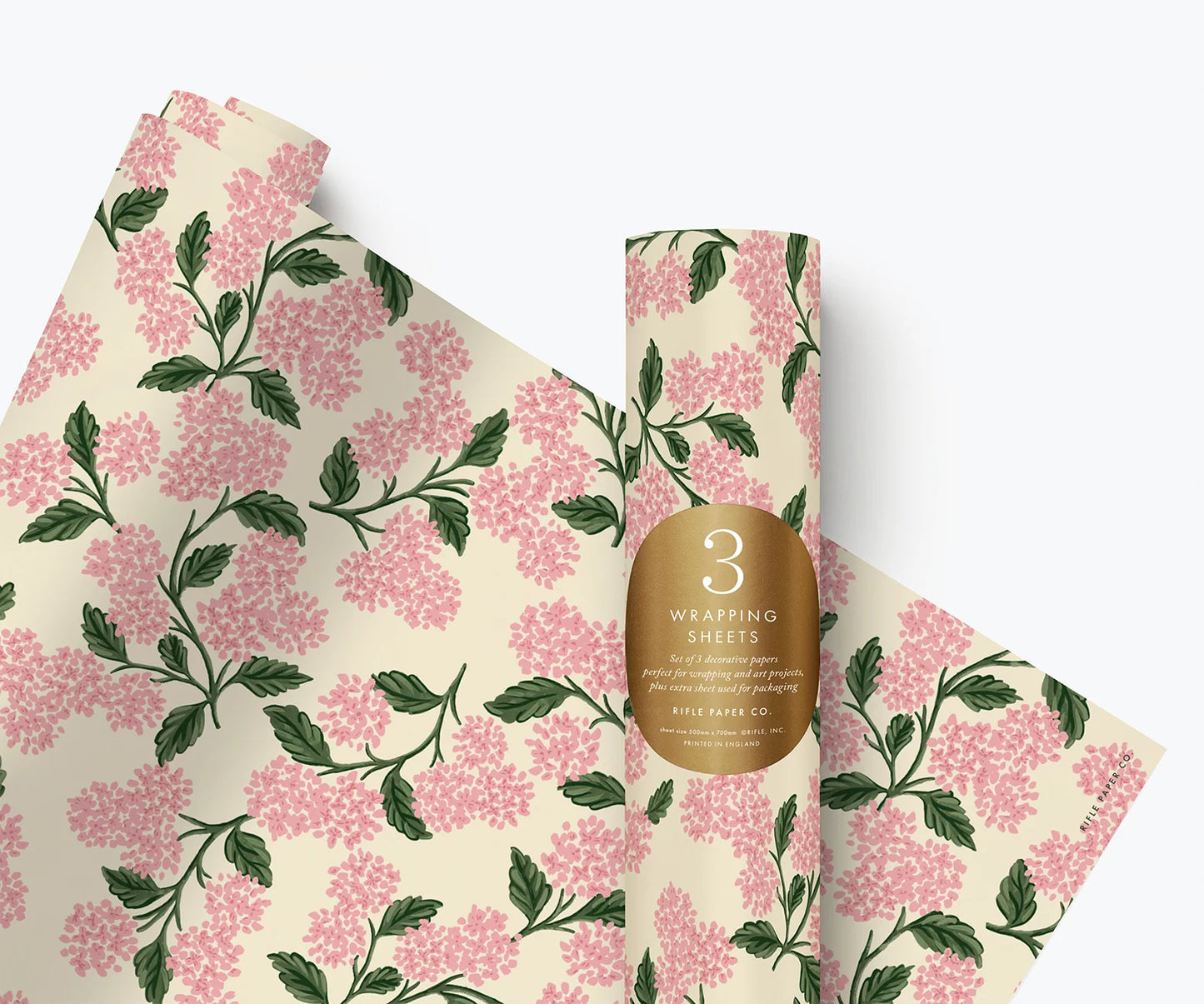 Rifle Paper Pink Hydrangea 3 Roll Wrap