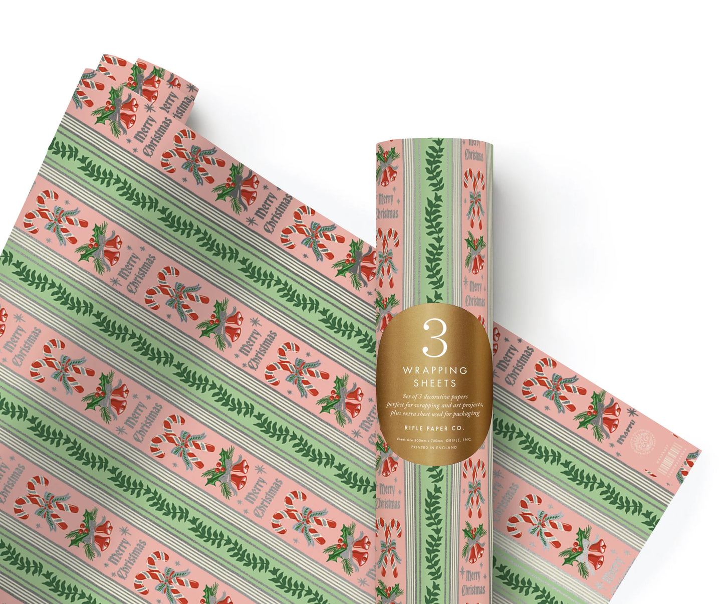 Rifle Paper Candy Cane Stripe 3 Wrap Roll
