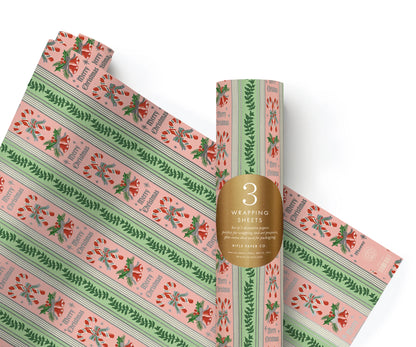 Rifle Paper Candy Cane Stripe 3 Wrap Roll
