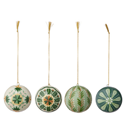 Papier Mâché Baubles Gaya Ø7cm Hunter