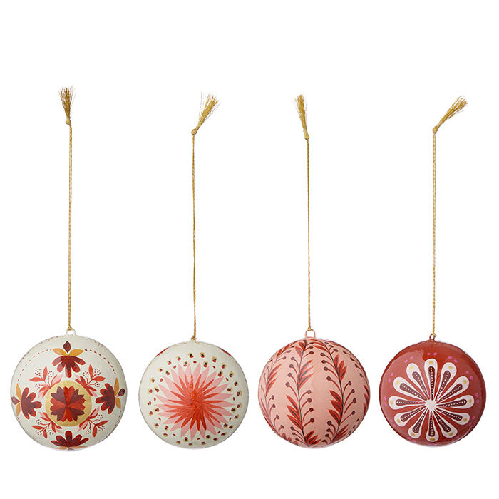 Papier Mâché Baubles Gaya Ø7cm Berry