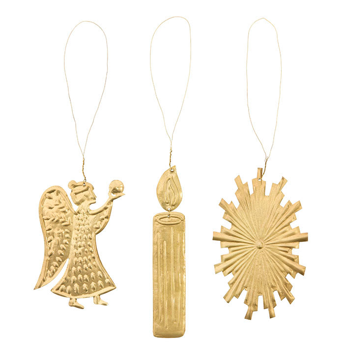 Brass Ornaments Luminous Golden S/3pcs