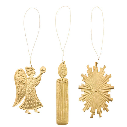 Brass Ornaments Luminous Golden S/3pcs