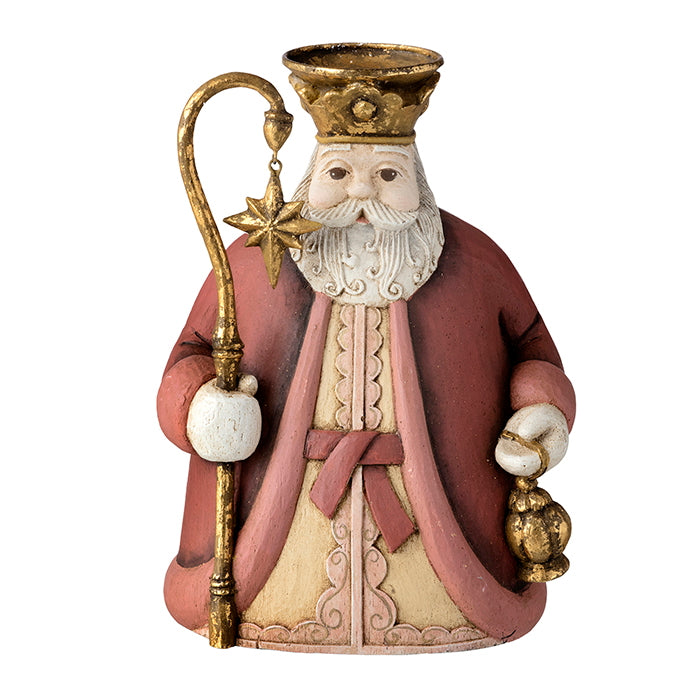 Santa Candle Holder / Red