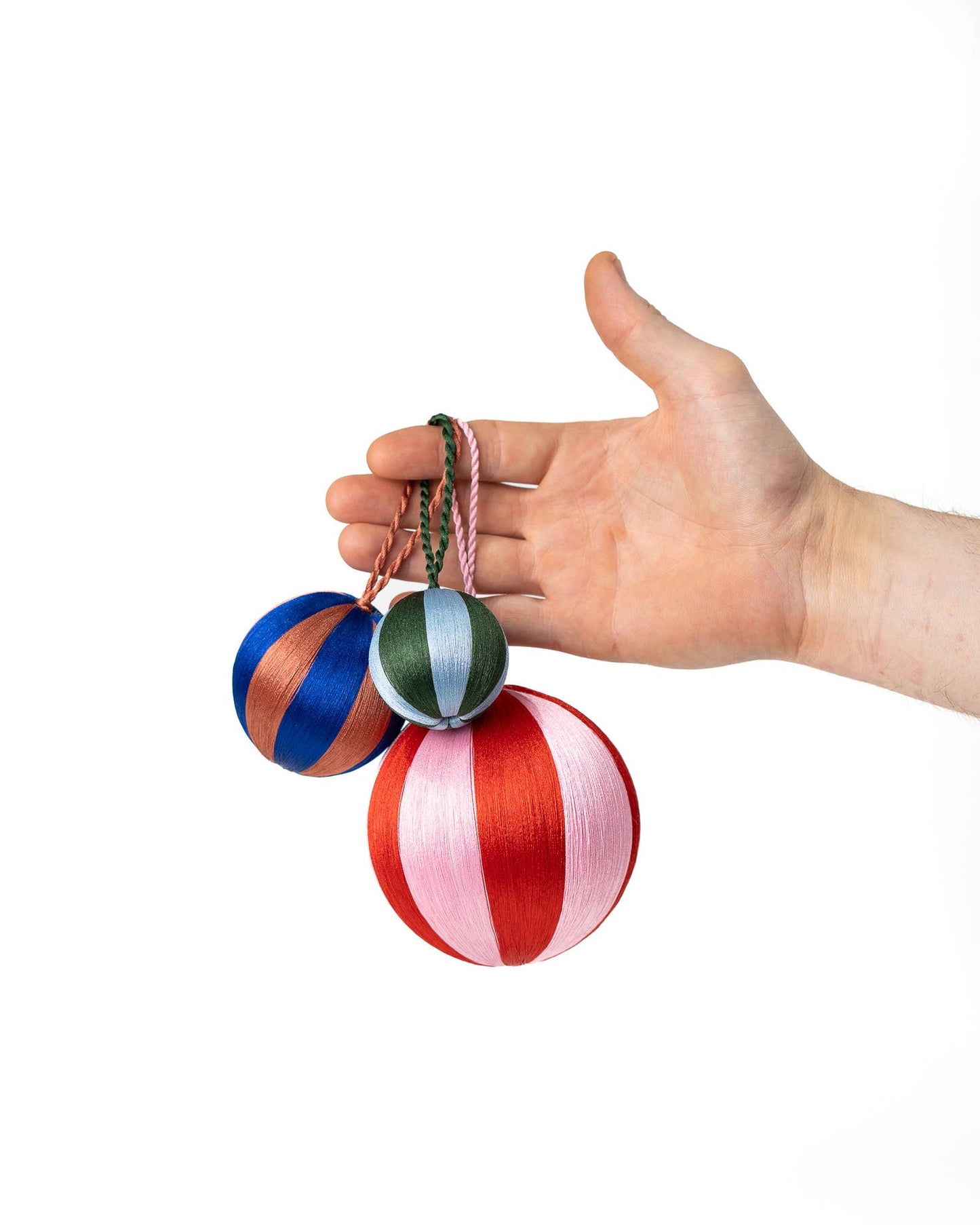 Stripe Baubles S 2" SET/4 - Multi Colour