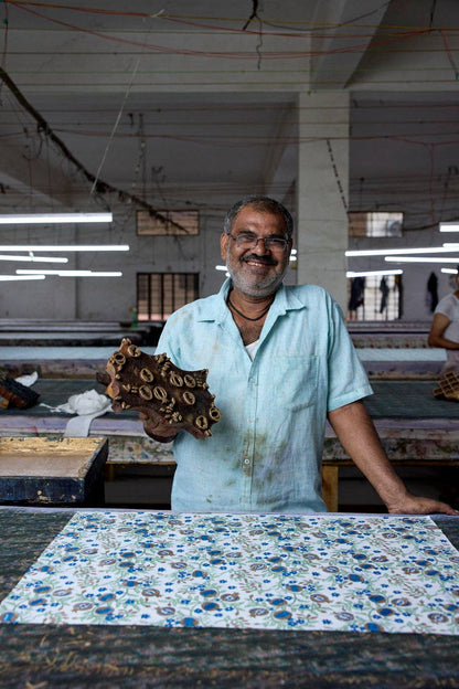 Hand Block Printed Gift Bags (Small) - Indigo Collection