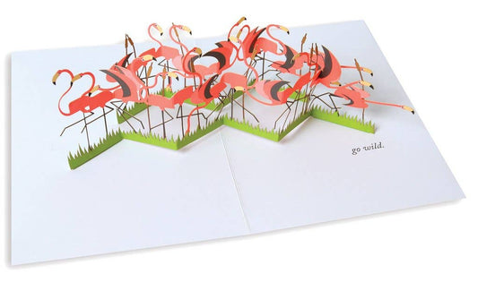 Go Wild Neon Flamingoes Pop-Up Card