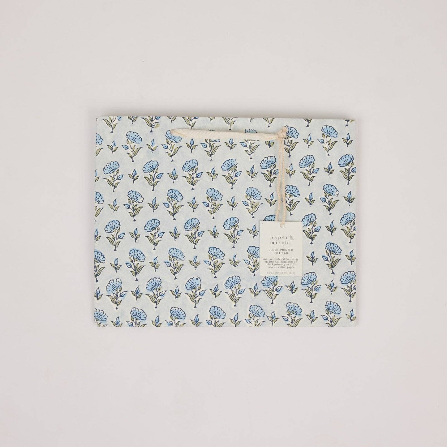 Hand Block Printed Gift Bags (Medium) - Blue Stone Collection