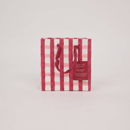 Block Printed Gift Bags (Small) - Christmas Pudding