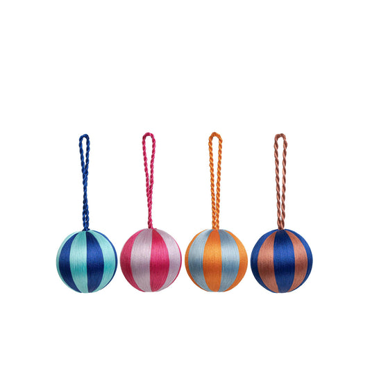 Stripe Baubles S 2" SET/4 - Multi Colour