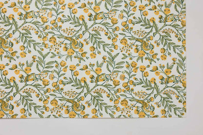 Block Printed Wrapping Paper Sheets - BP Song Birds Sunshine
