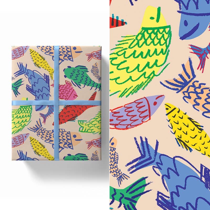 Happy Fish Gift Wrap