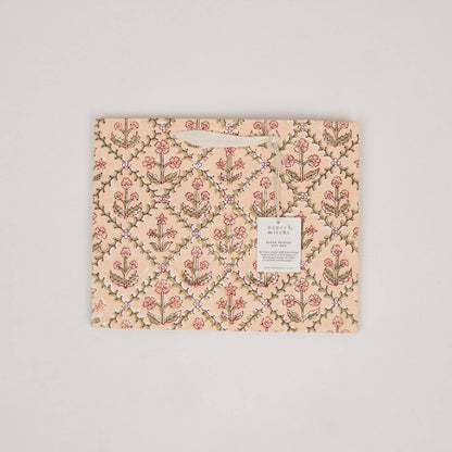 Hand Block Printed Gift Bags (Medium) - Terracotta Collection