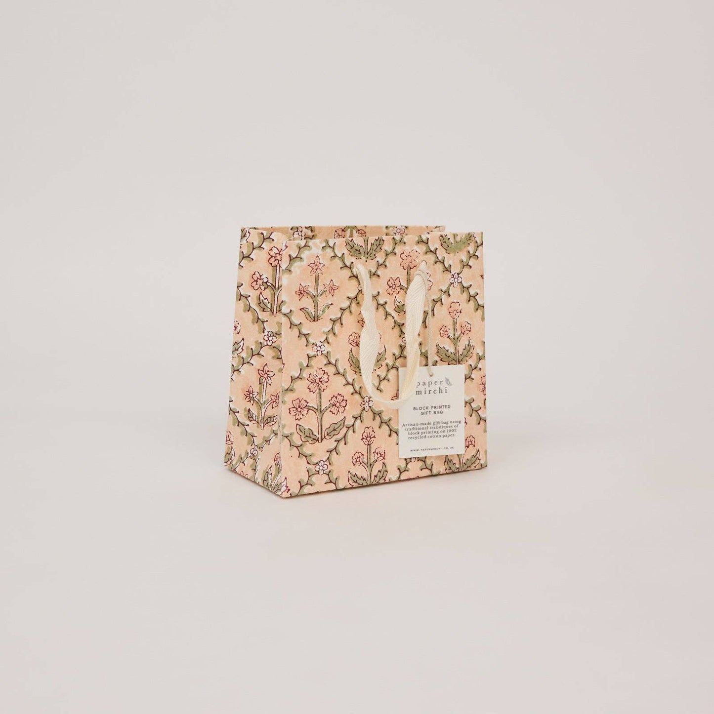 Hand Block Printed Gift Bags (Small) - Terracotta Collection