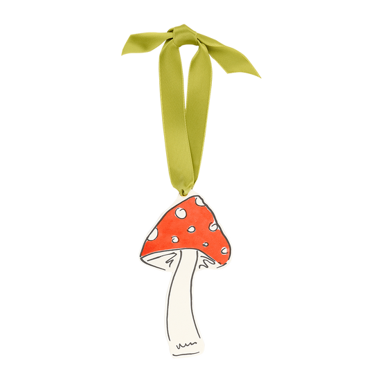 Toadstool Christmas Decoration / Ornament / Gift Tag: Red