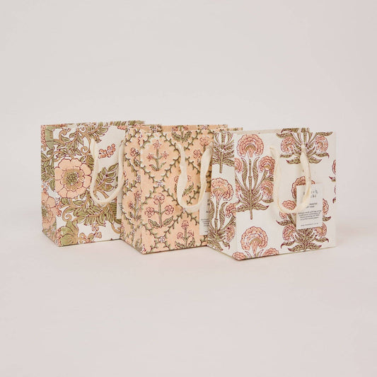 Hand Block Printed Gift Bags (Small) - Terracotta Collection
