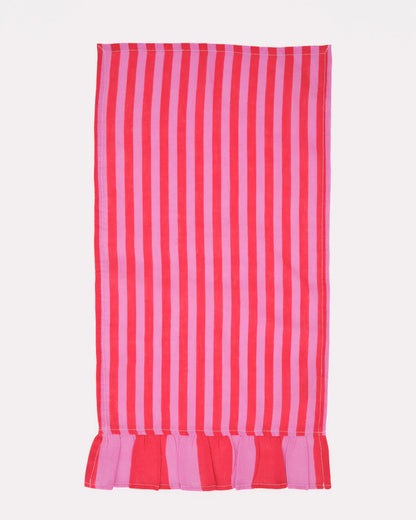 Amuse la Bouche Hand Towel set of 2 Fuchsia Stripe