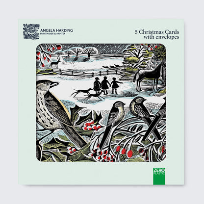 Angela Harding Holly Hedge Christmas Cards / PK 5