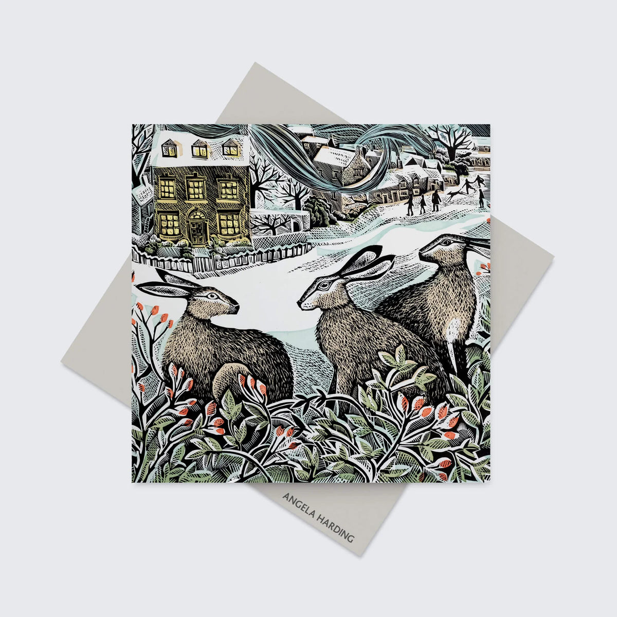 Angela Harding We Three Hares Christmas Cards / PK 5