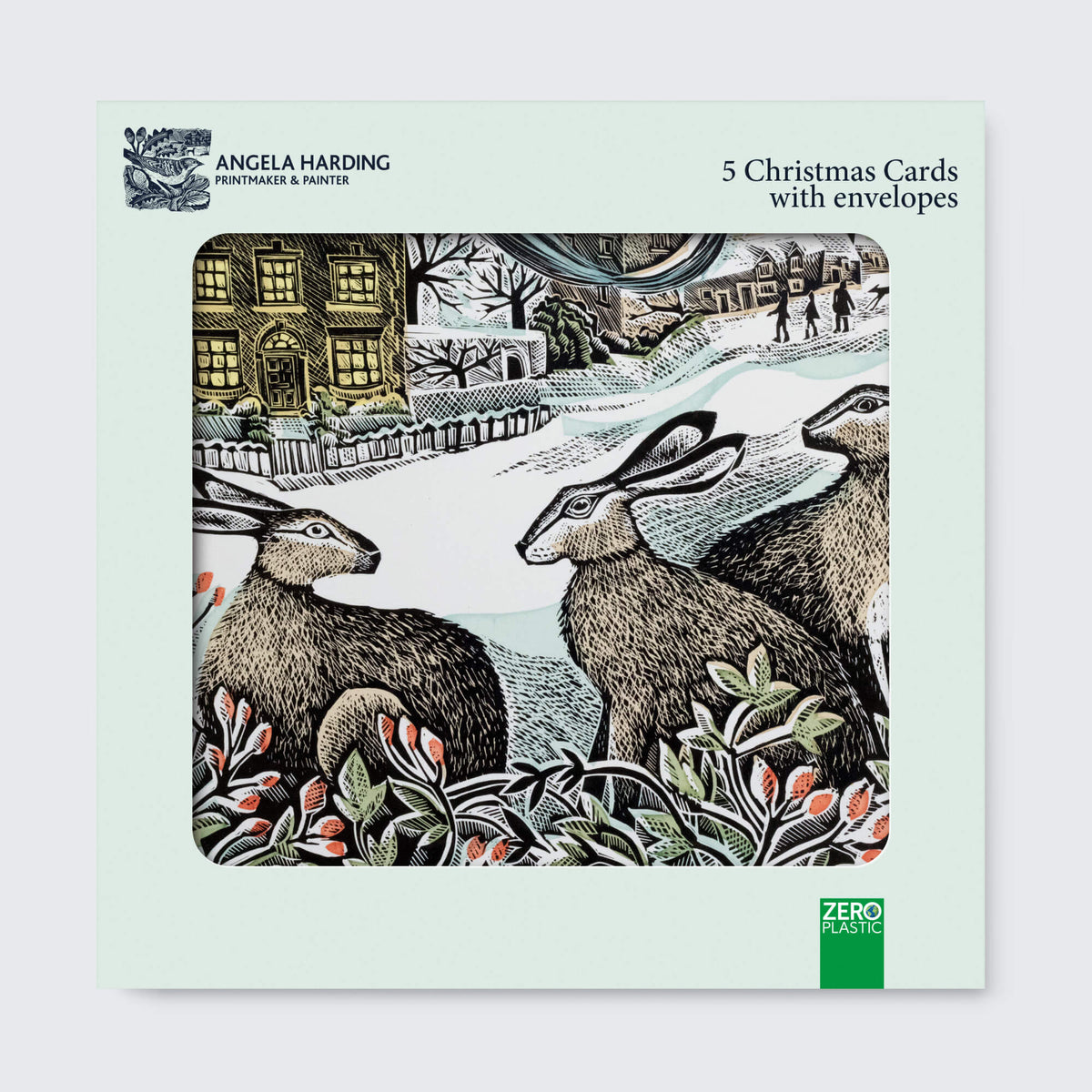 Angela Harding We Three Hares Christmas Cards / PK 5
