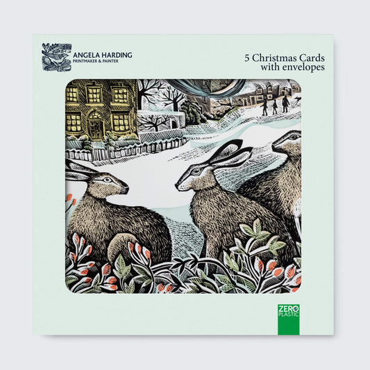 Angela Harding We Three Hares Christmas Cards / PK 5