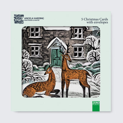 Angela Harding Winter Cottage Christmas Cards / PK 5