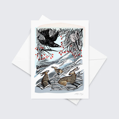 Angela Harding Hares in Conversation Christmas Cards / PK 8