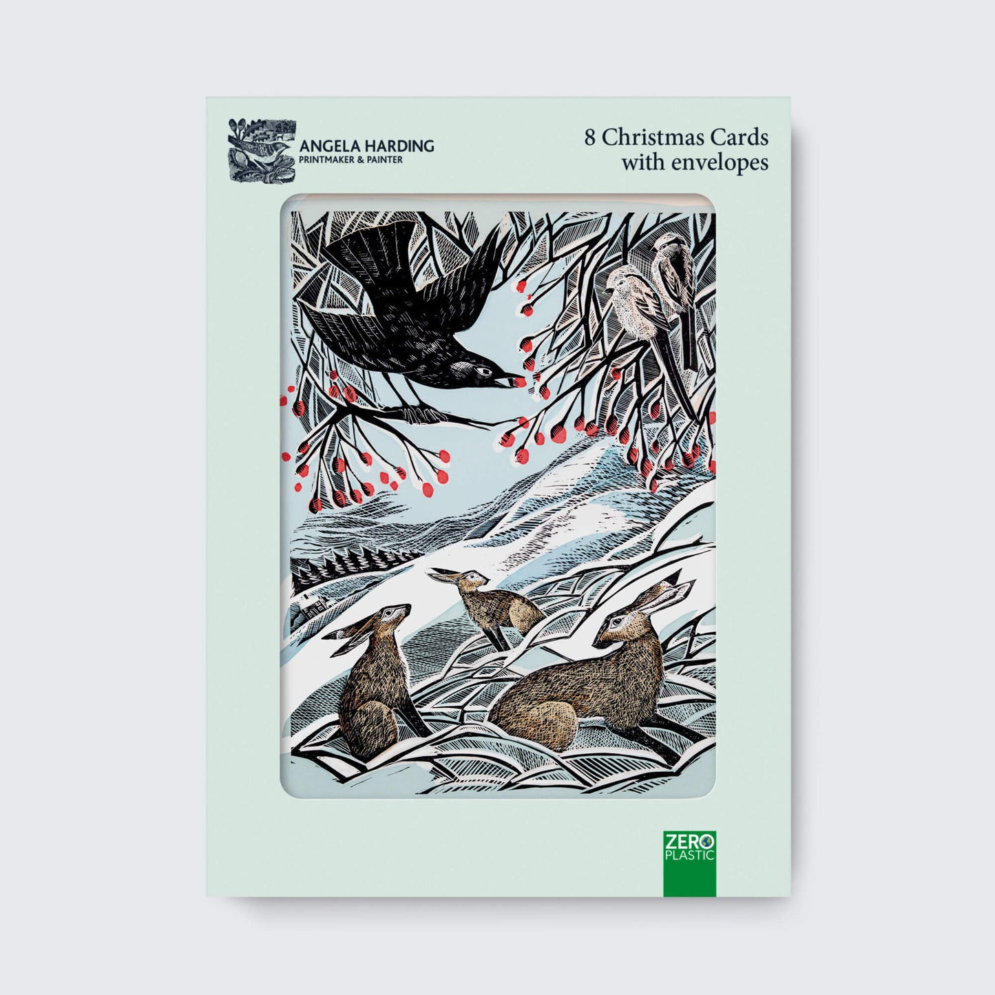 Angela Harding Hares in Conversation Christmas Cards / PK 8