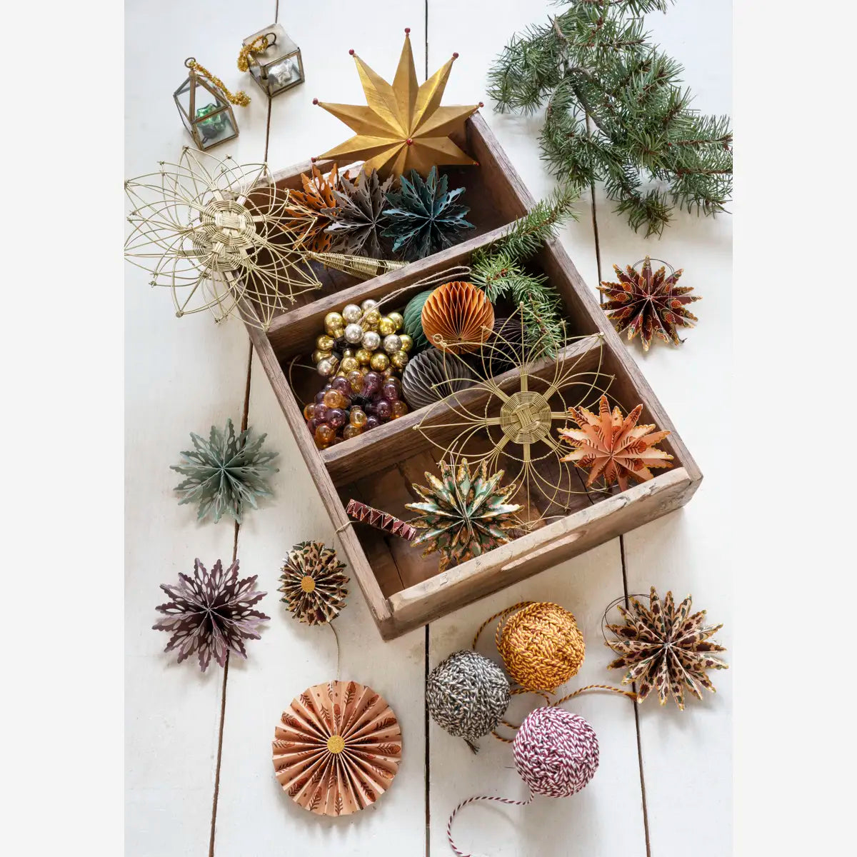 Striped Paper Hanging Christmas Balls