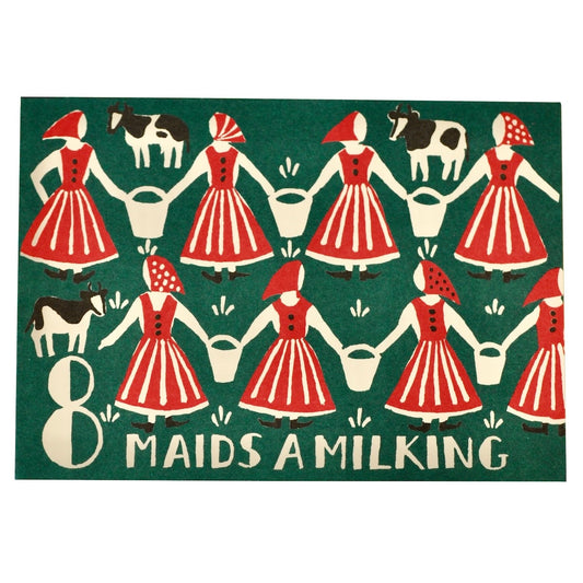 Cambridge Imprint Cards Eight Maids A-Milking / PK 10
